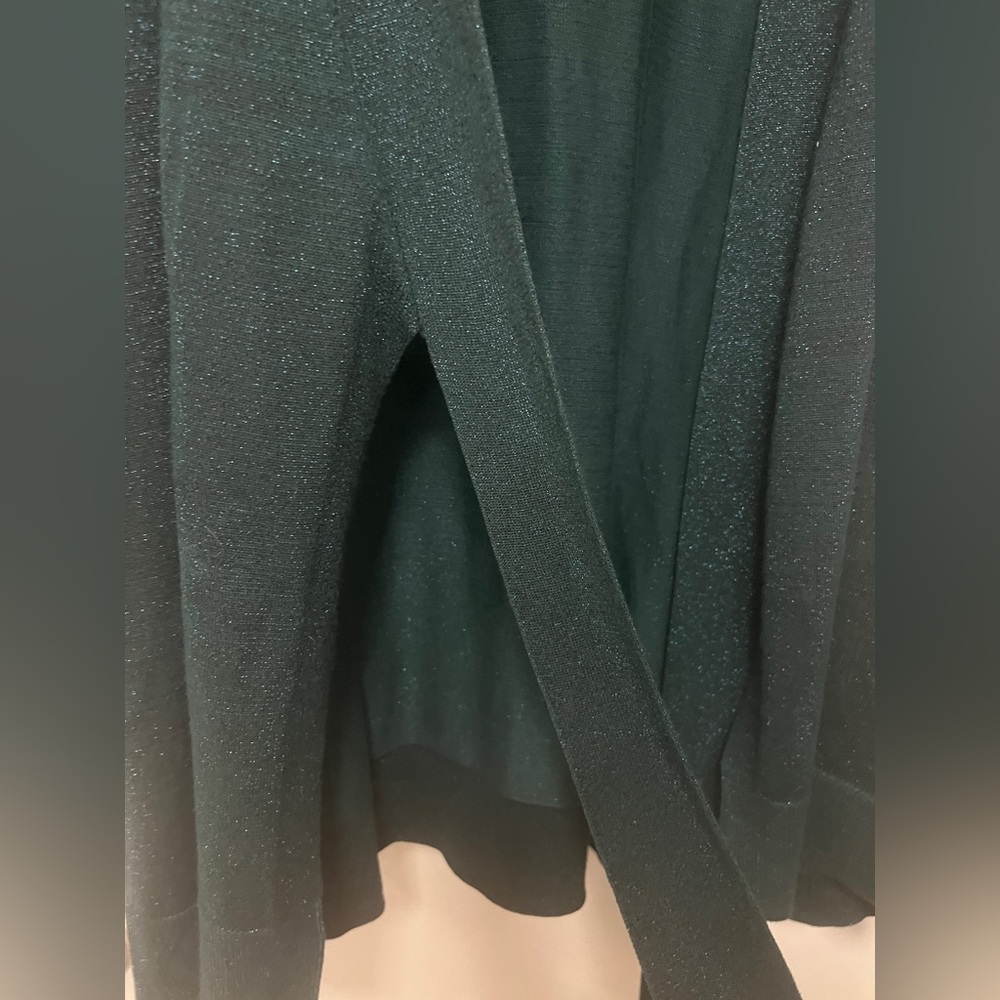 Lane Bryant Classic Tie-Front Shine Cardigan - jewel green - size 26/28 - Picture 5 of 9
